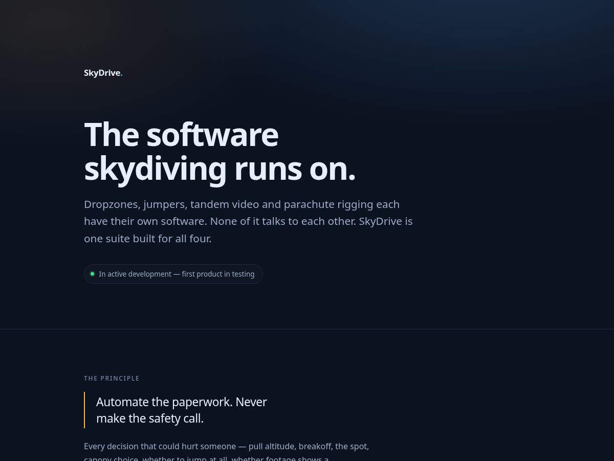 Landing-page snapshot of skydrive.tech