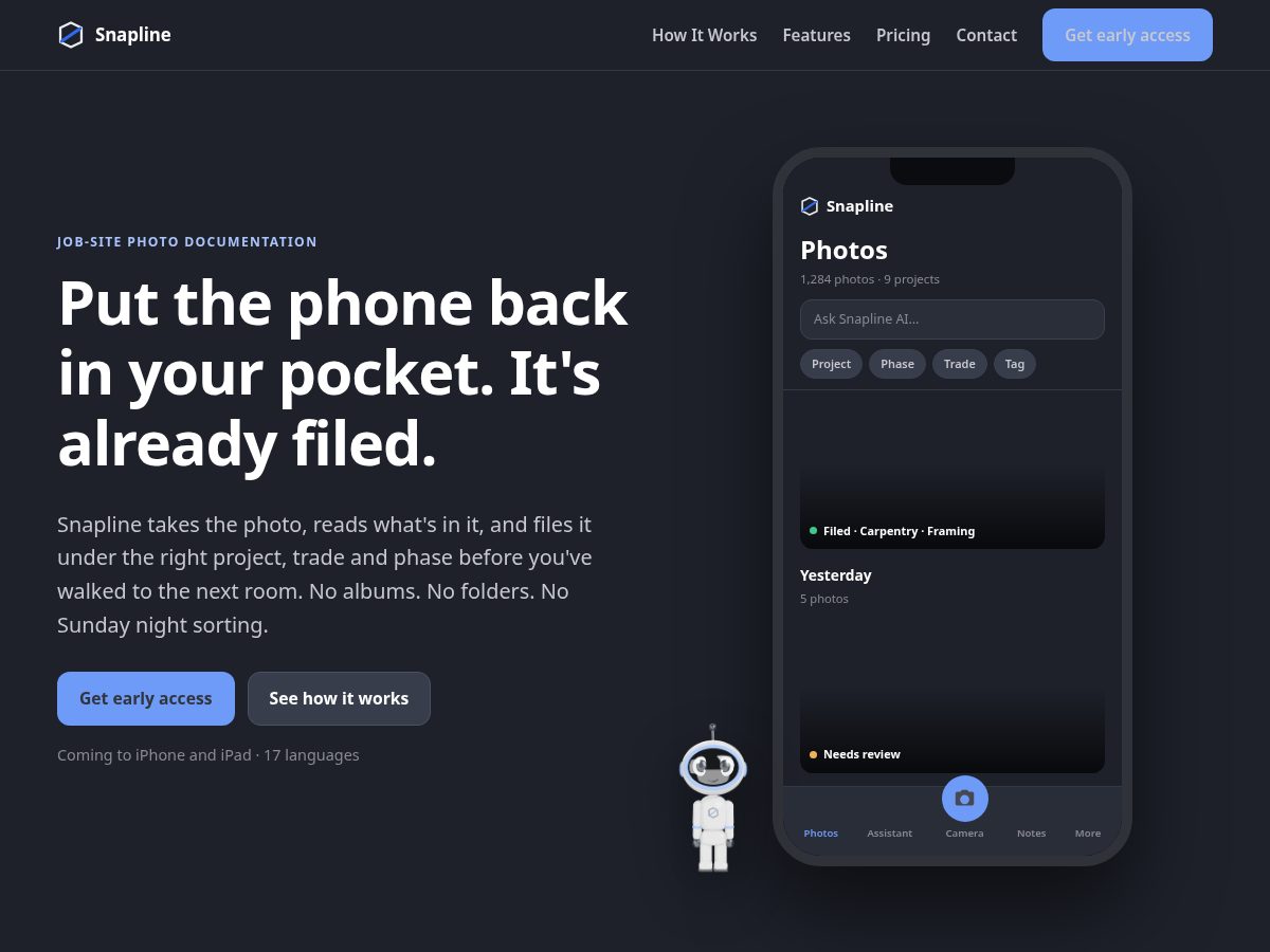 Landing-page snapshot of snapline.org