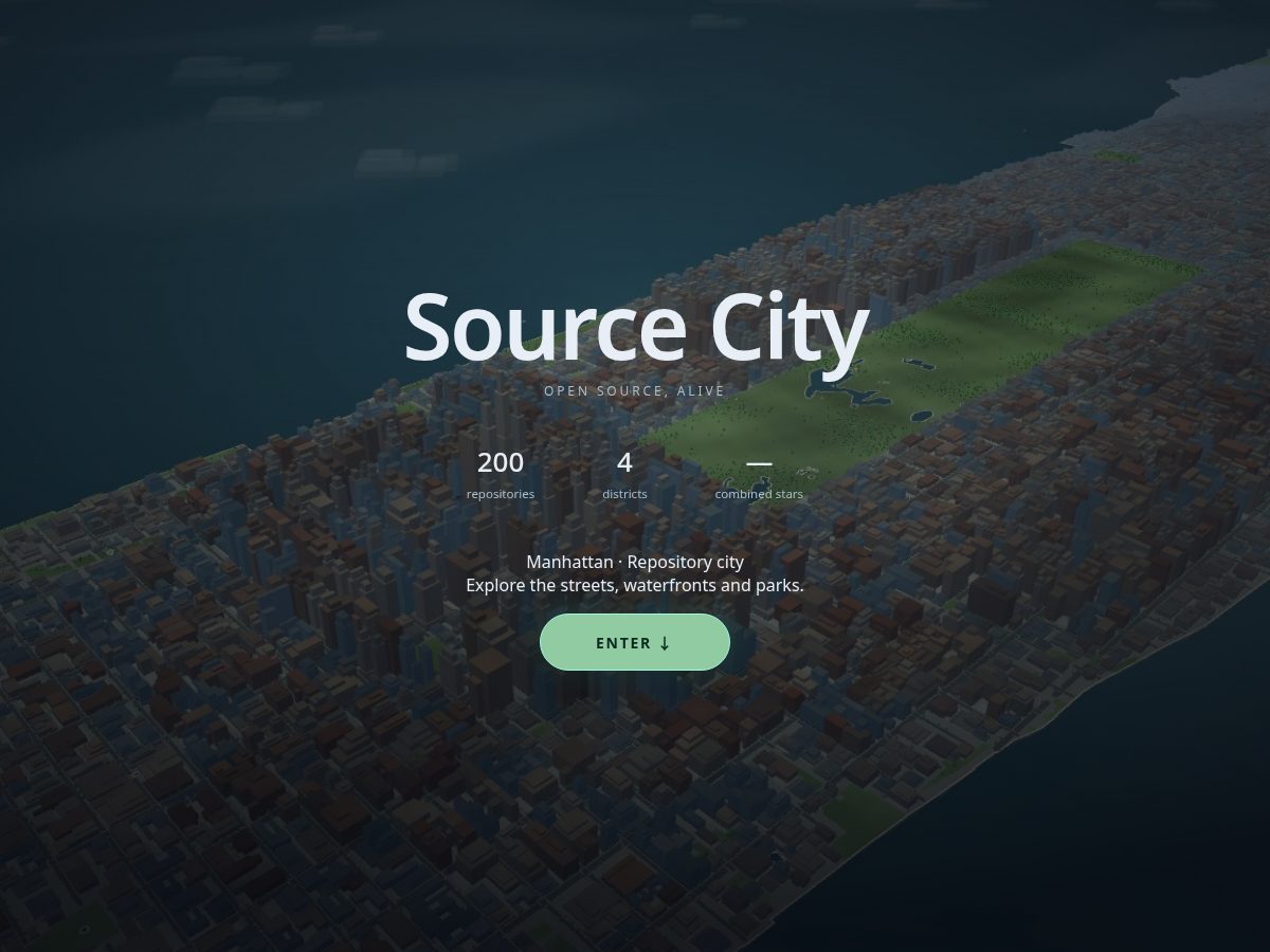 Landing-page snapshot of sourcecity.dev