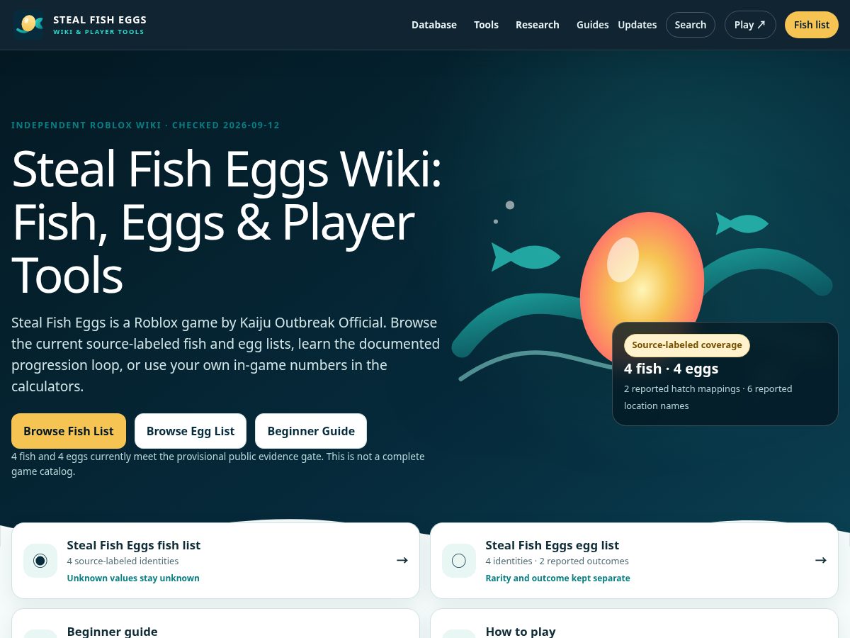 Landing-page snapshot of stealfisheggs.pro