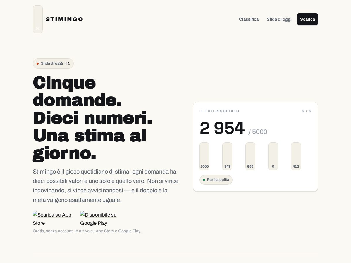 Landing-page snapshot of stimingo.app