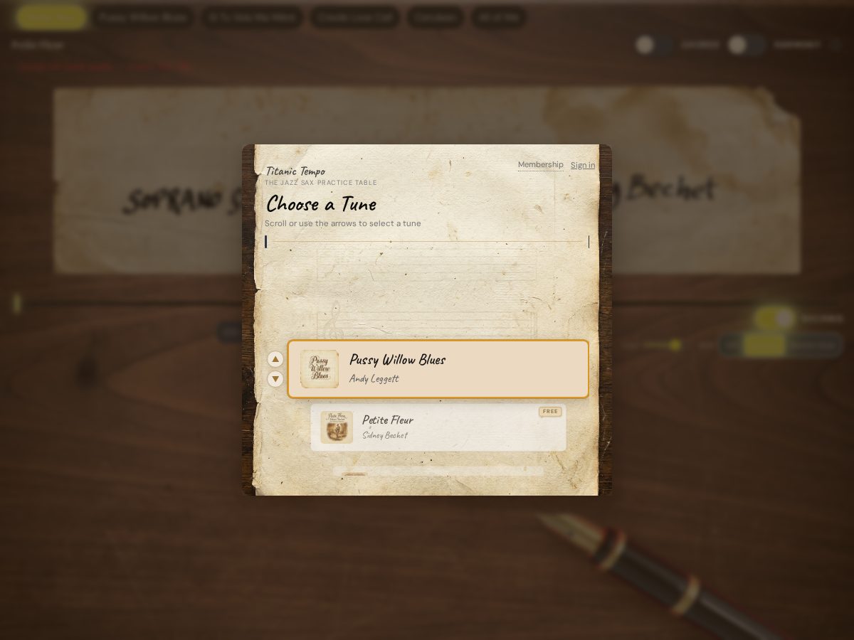 Landing-page snapshot of titanic-tempo-jazz-sax-practice-table.com