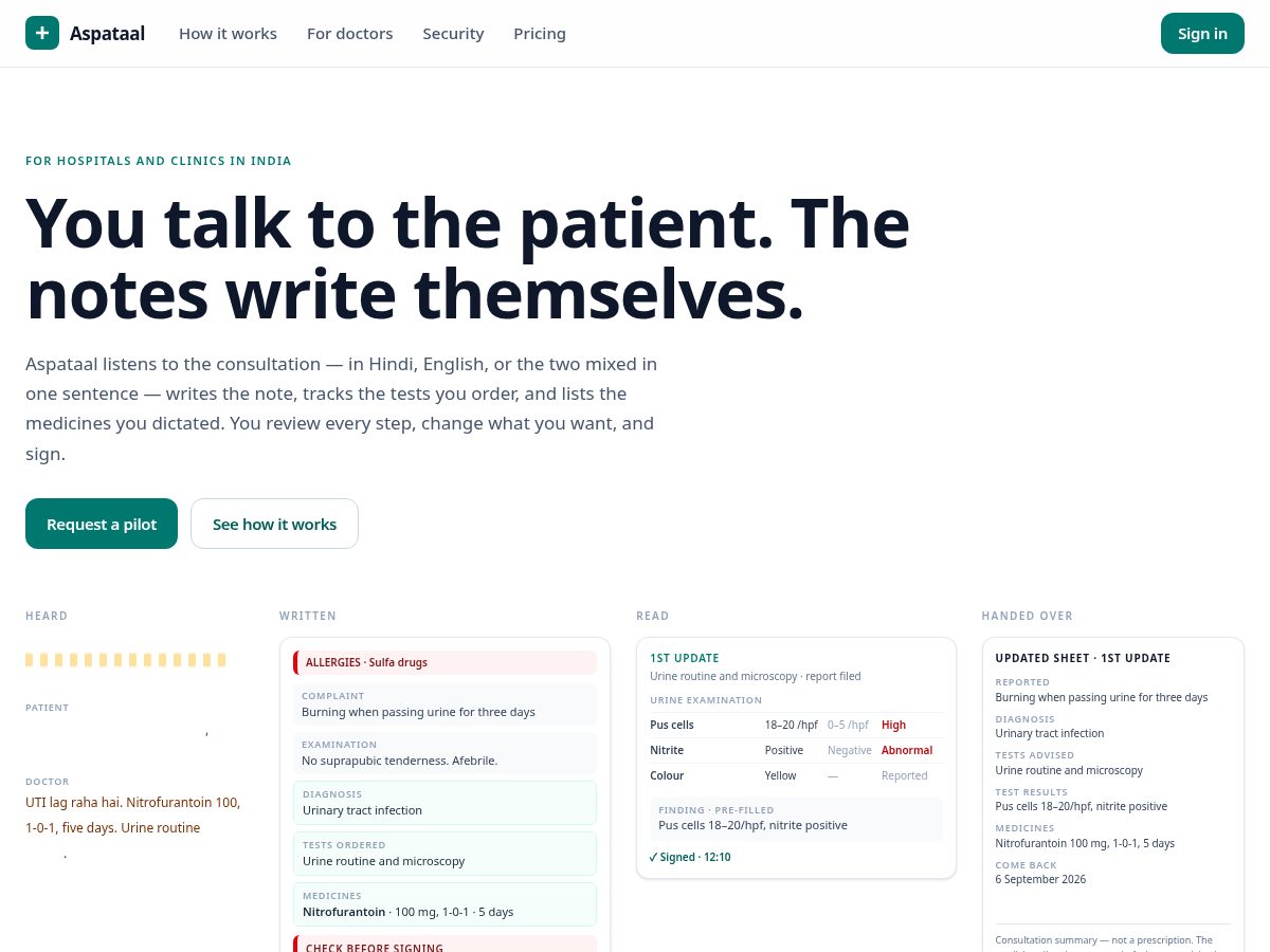 Landing-page snapshot of tryaspataal.com
