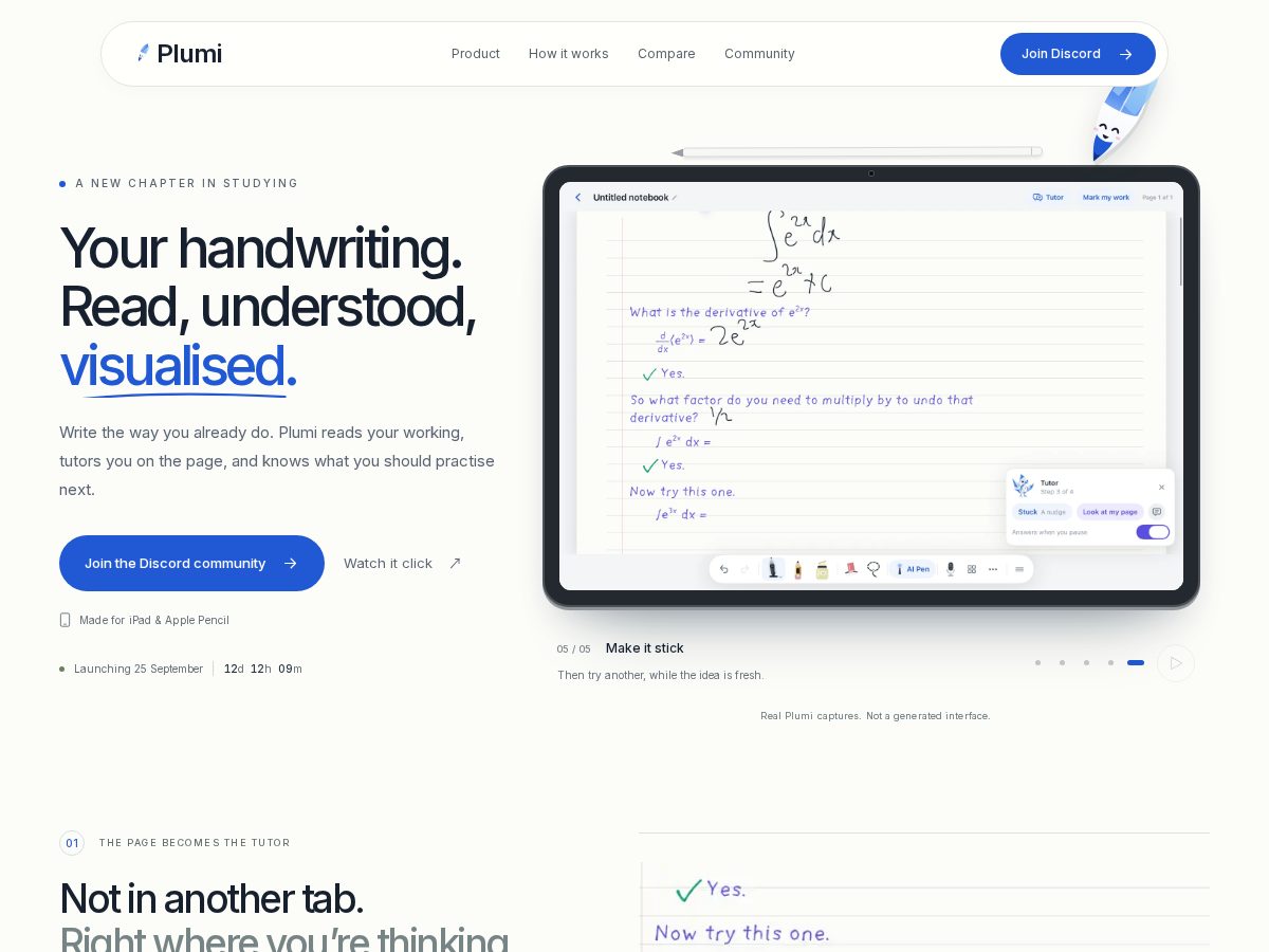 Landing-page snapshot of tryplumi.app