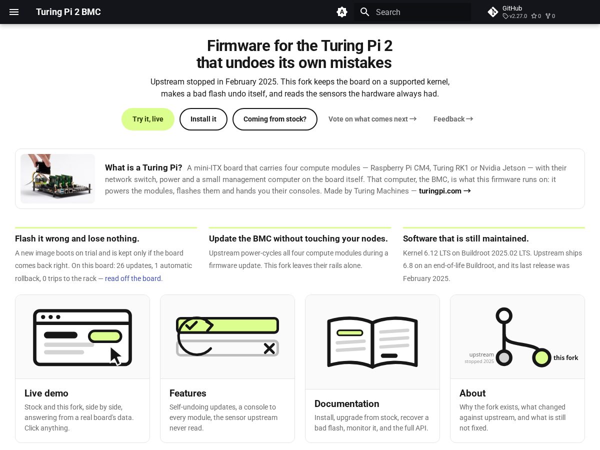 Landing-page snapshot of turingpi.xyz