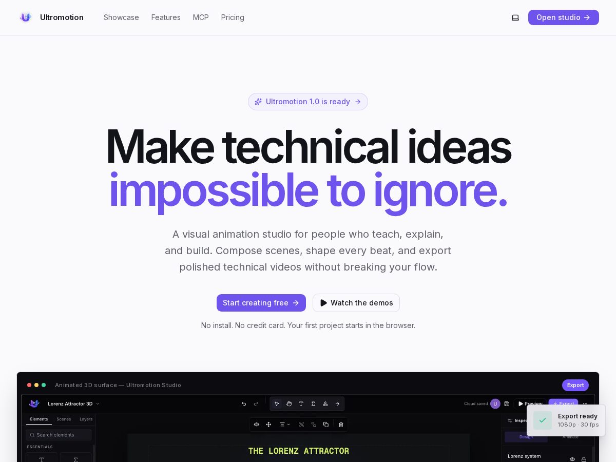 Landing-page snapshot of ultromotion.com