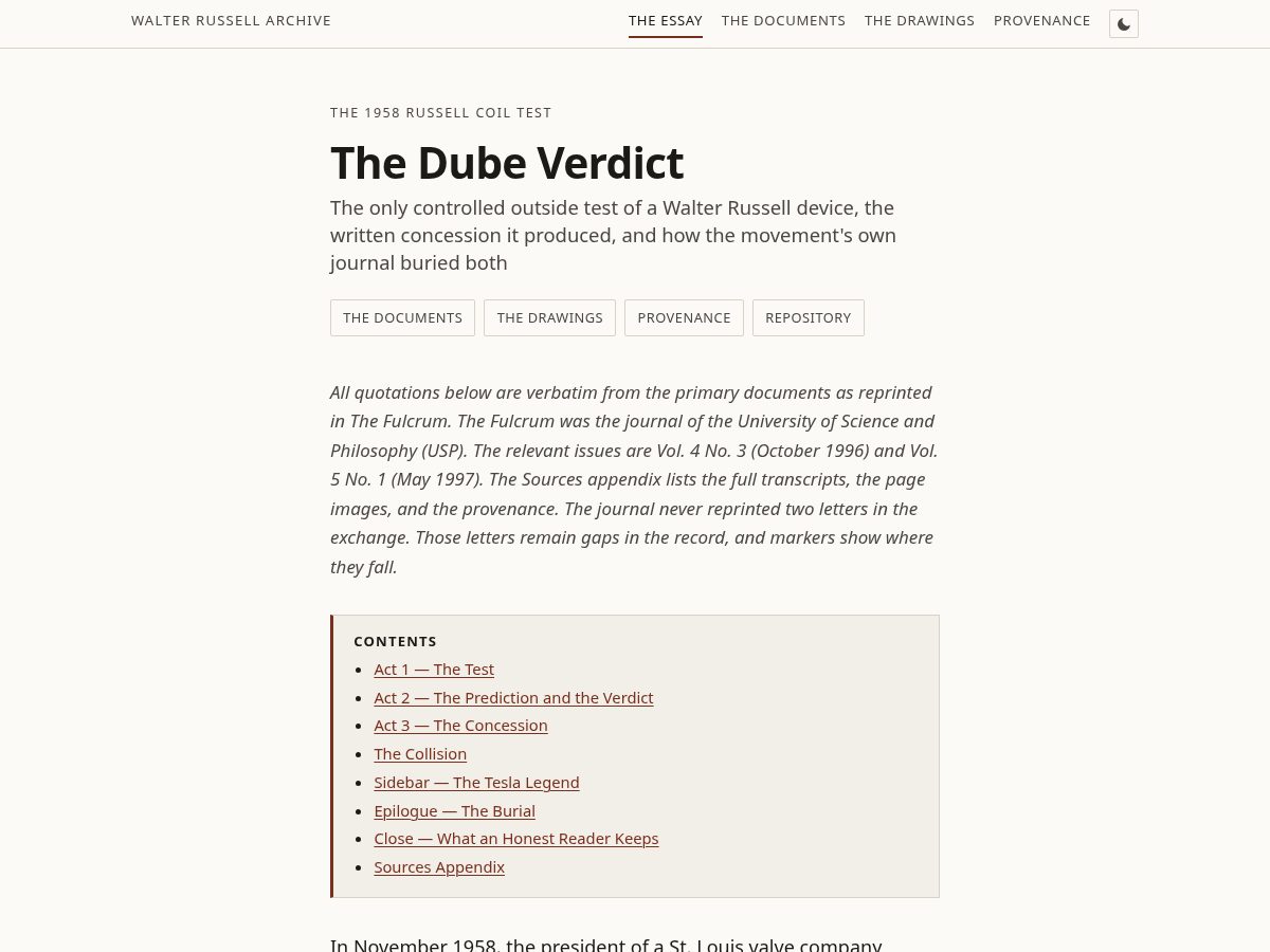 Landing-page snapshot of walterrussellarchive.org