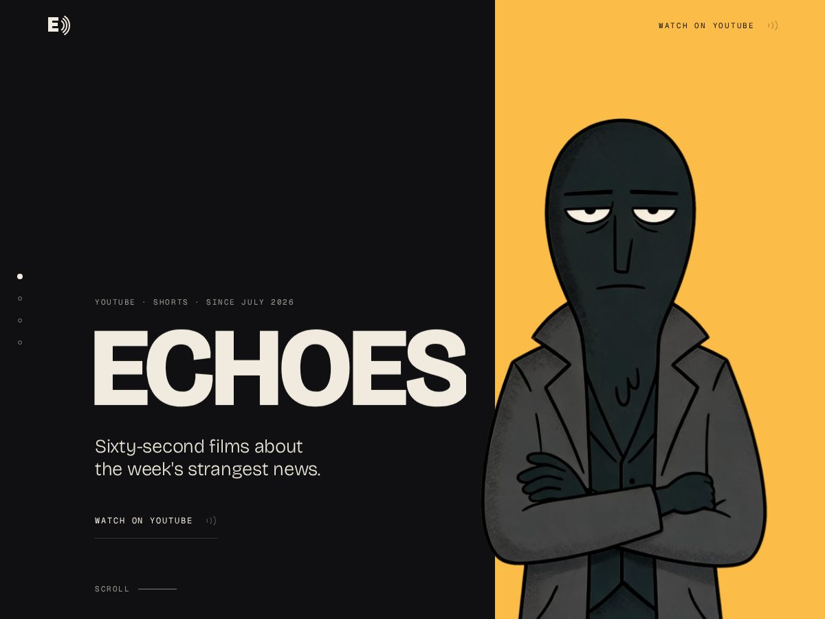 Landing-page snapshot of watchechoes.com