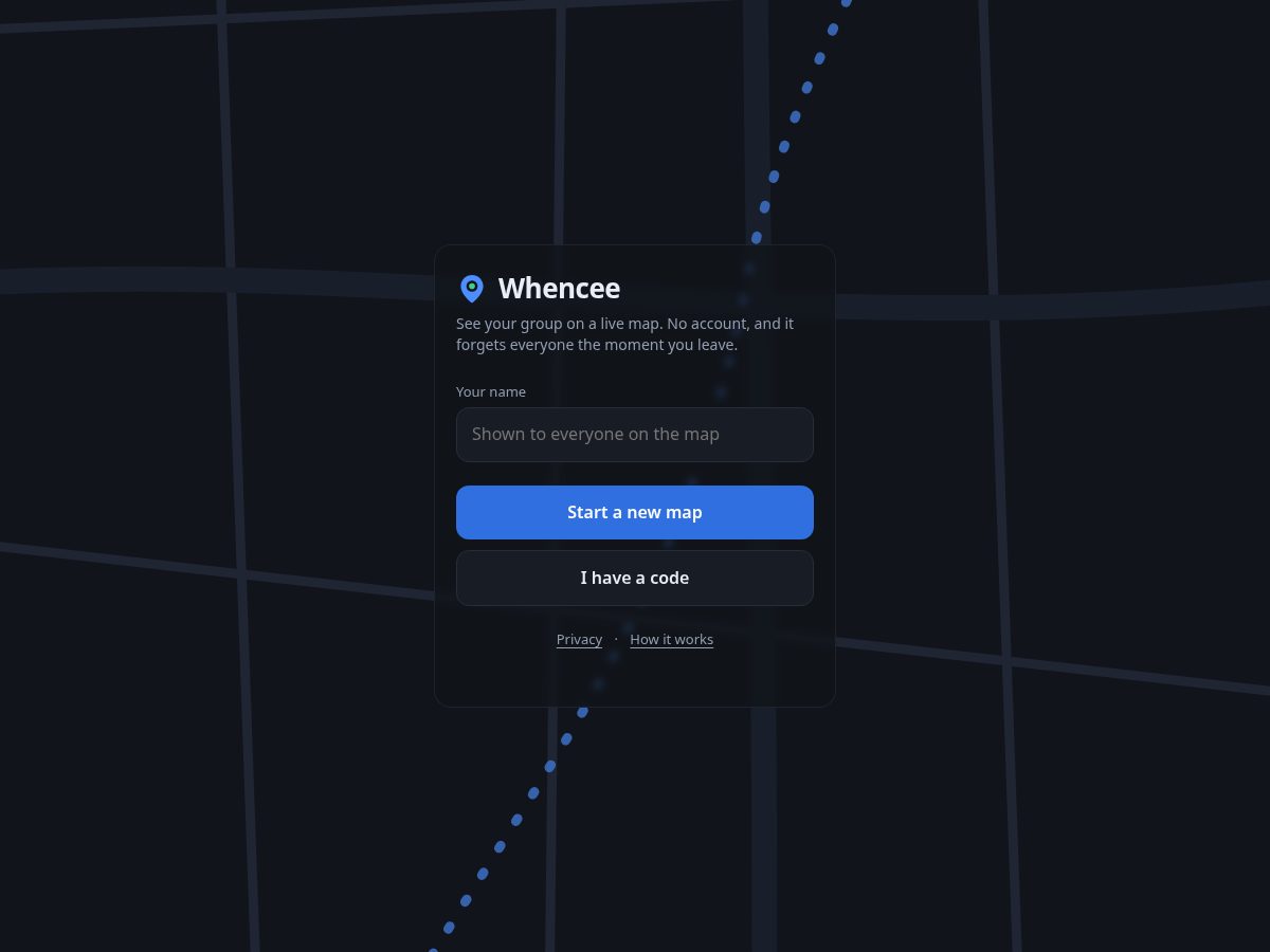 Landing-page snapshot of whencee.com