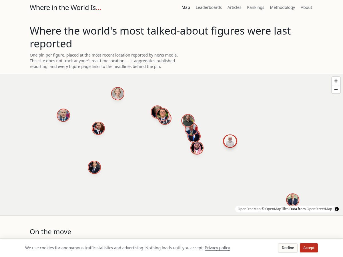 Landing-page snapshot of whereintheworldis.org