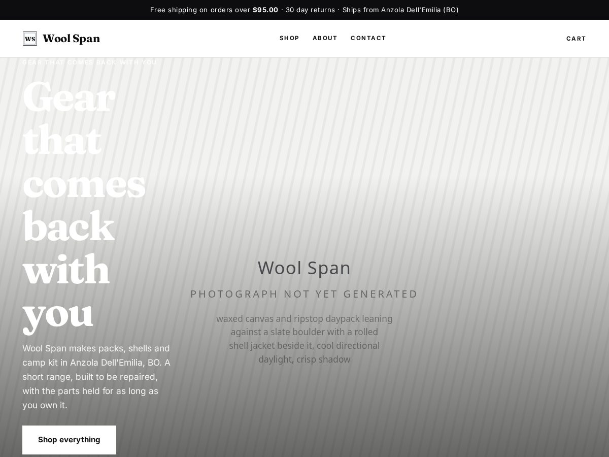 Landing-page snapshot of woolspan.xyz