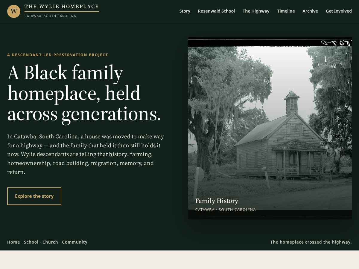 Landing-page snapshot of wyliehomeplace.com
