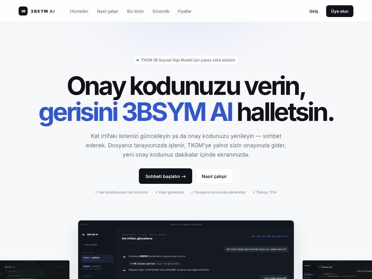 Landing-page snapshot of 3bsymai.com