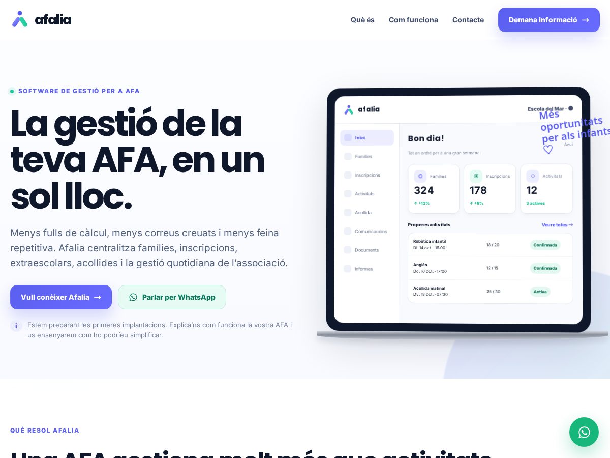 Landing-page snapshot of afalia.cat
