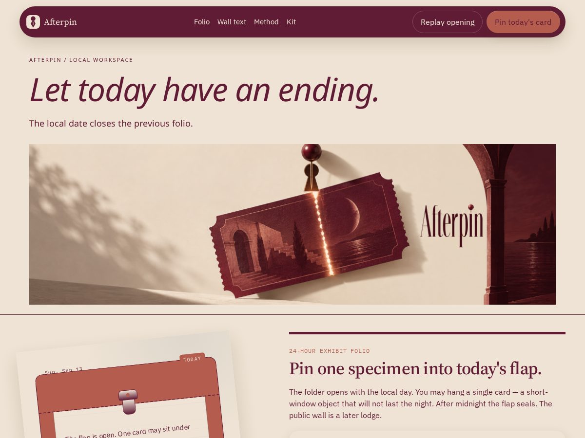 Landing-page snapshot of afterpin.xyz