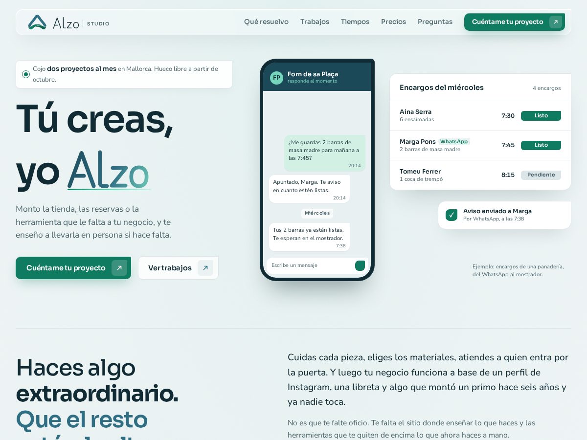 Landing-page snapshot of alzo.studio