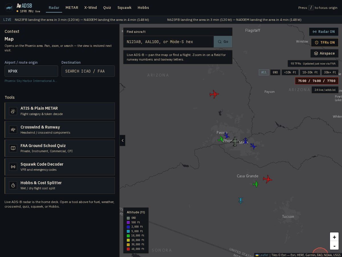 Landing-page snapshot of avadsb.com