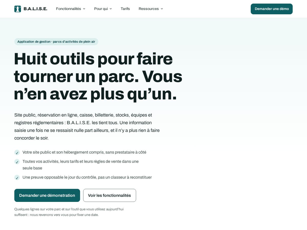 Landing-page snapshot of balise-app.com