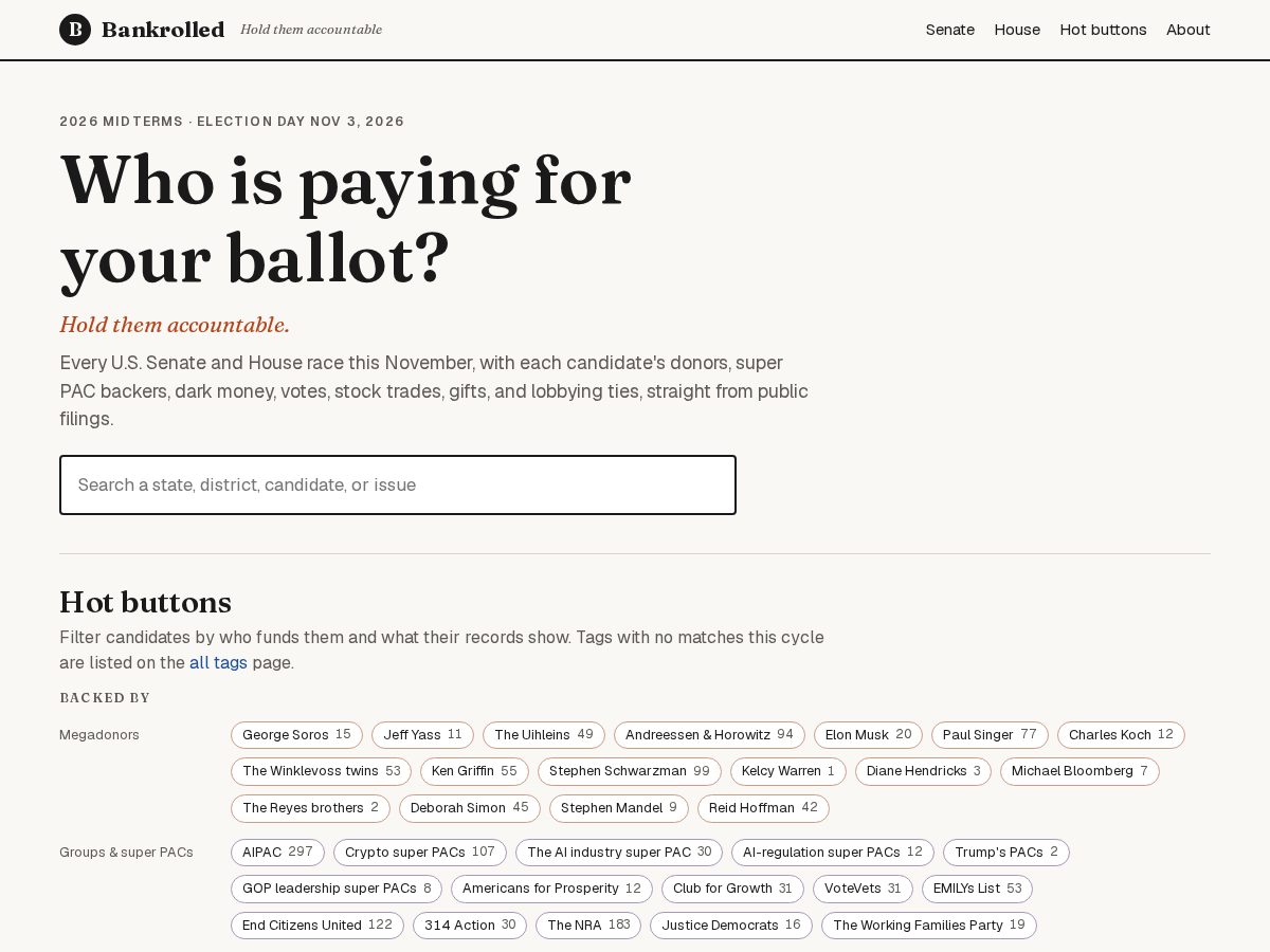 Landing-page snapshot of bankrolled.org