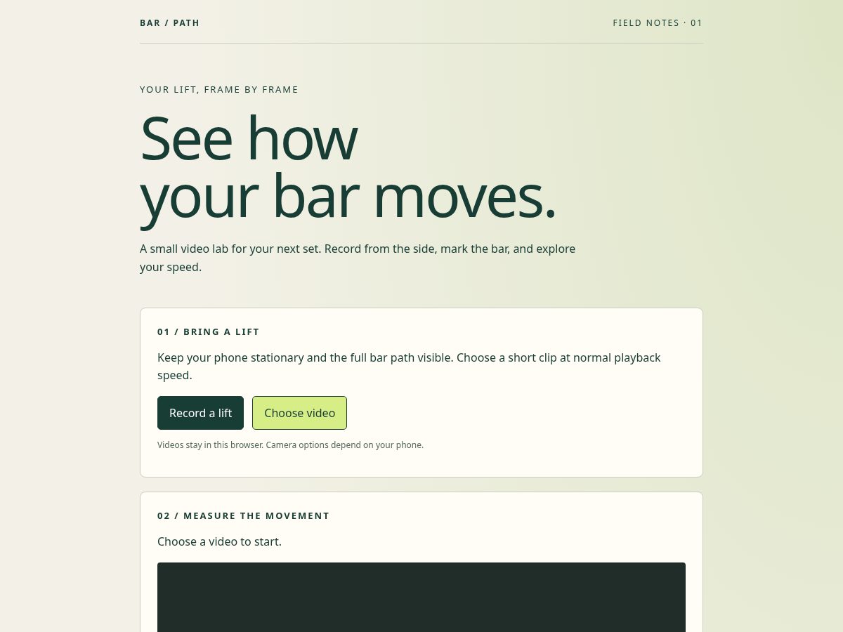 Landing-page snapshot of bar-path.com