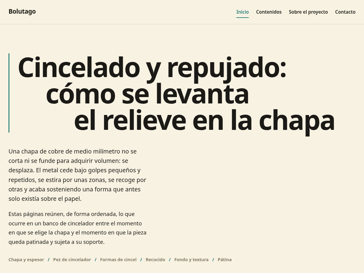 Landing-page snapshot of bolutago.world