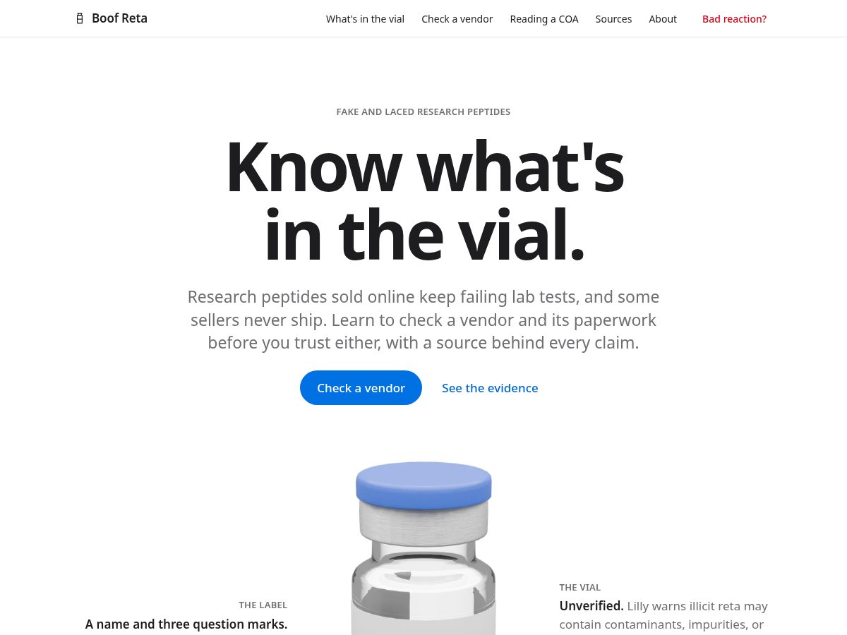 Landing-page snapshot of boofreta.com