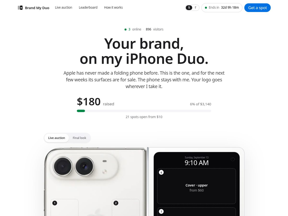 Landing-page snapshot of brandmyduo.bid