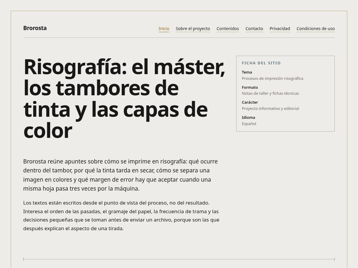 Landing-page snapshot of brorosta.world