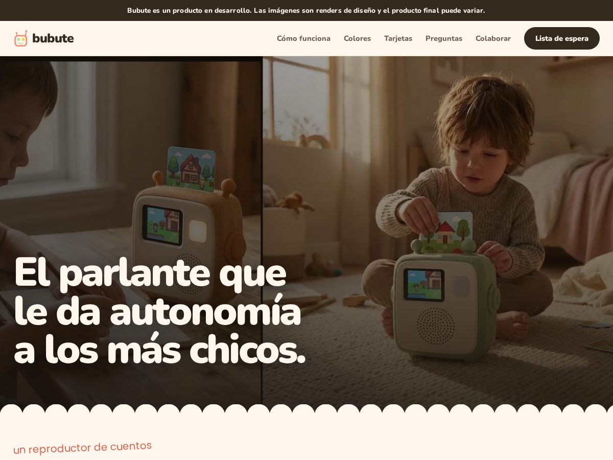 Landing-page snapshot of bubute.com