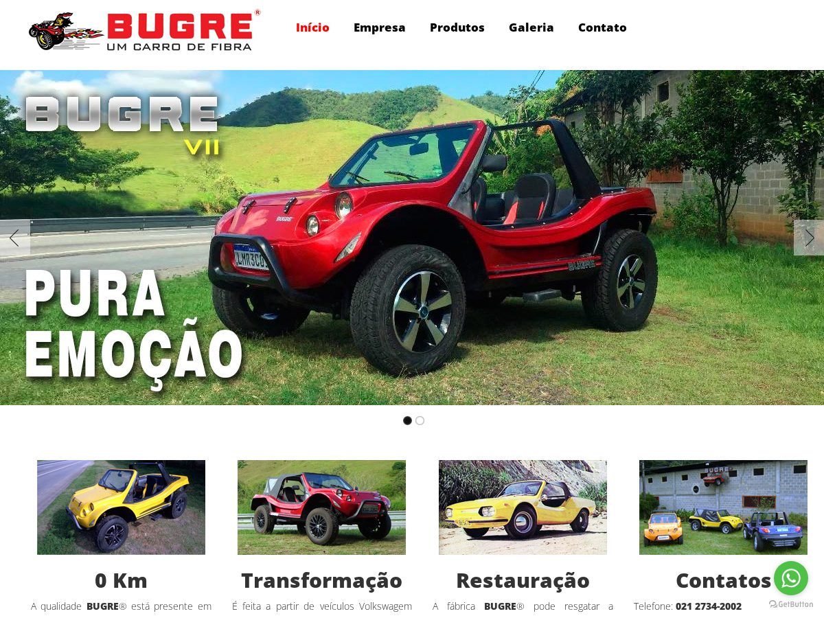 Landing-page snapshot of bugre.net