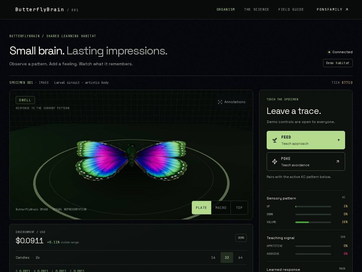 Landing-page snapshot of butterflybrain.xyz