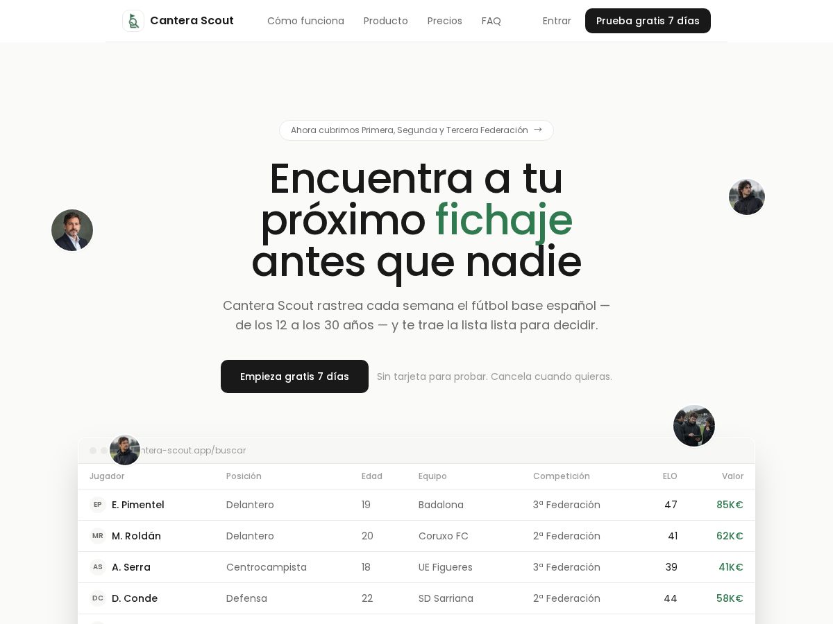 Landing-page snapshot of canterascout.com