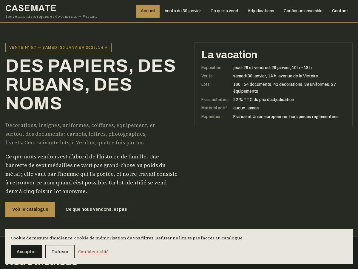 Landing-page snapshot of casemate.digital