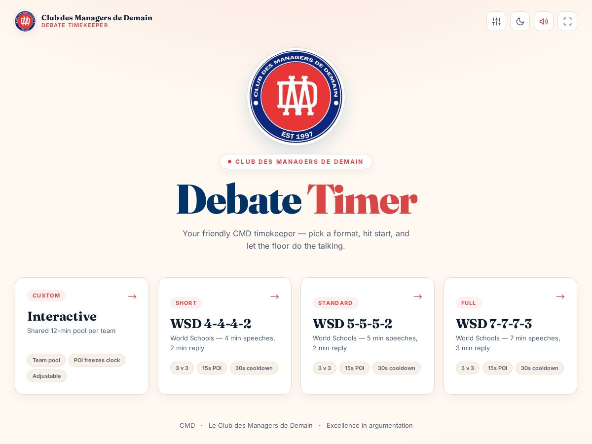 Landing-page snapshot of clubdesmanagersdedemain.com