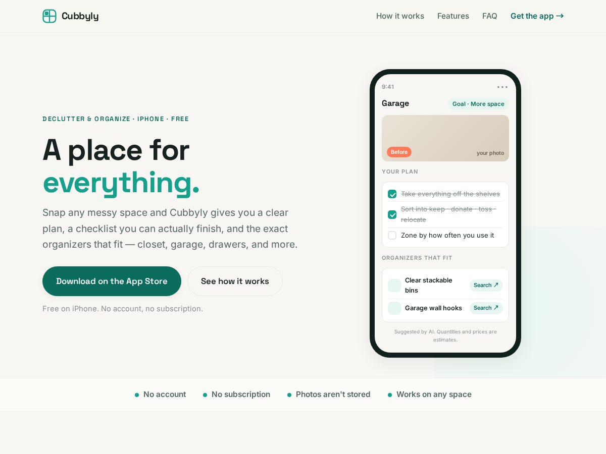 Landing-page snapshot of cubbyly.com