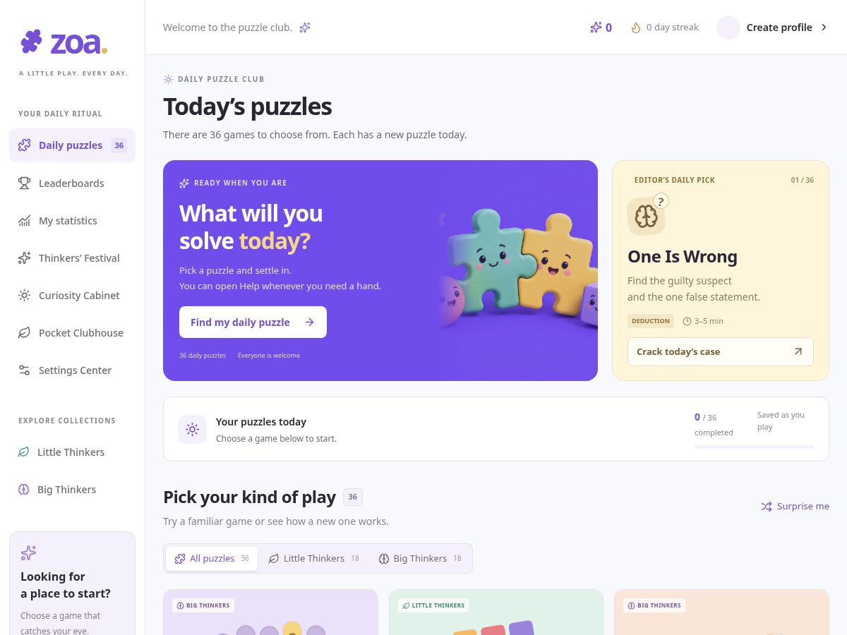 Landing-page snapshot of dailypuzzle.club