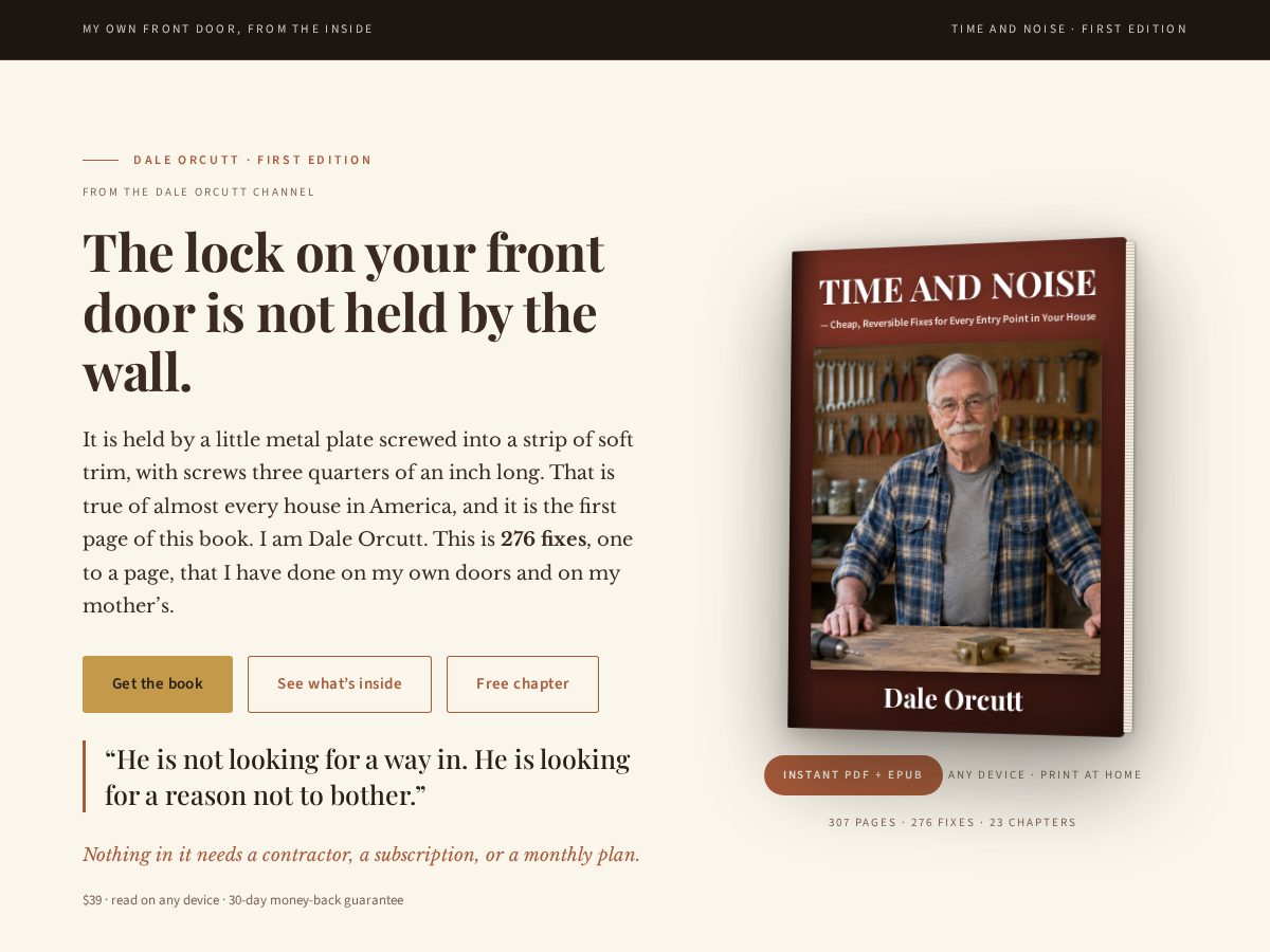 Landing-page snapshot of daleorcutt.com