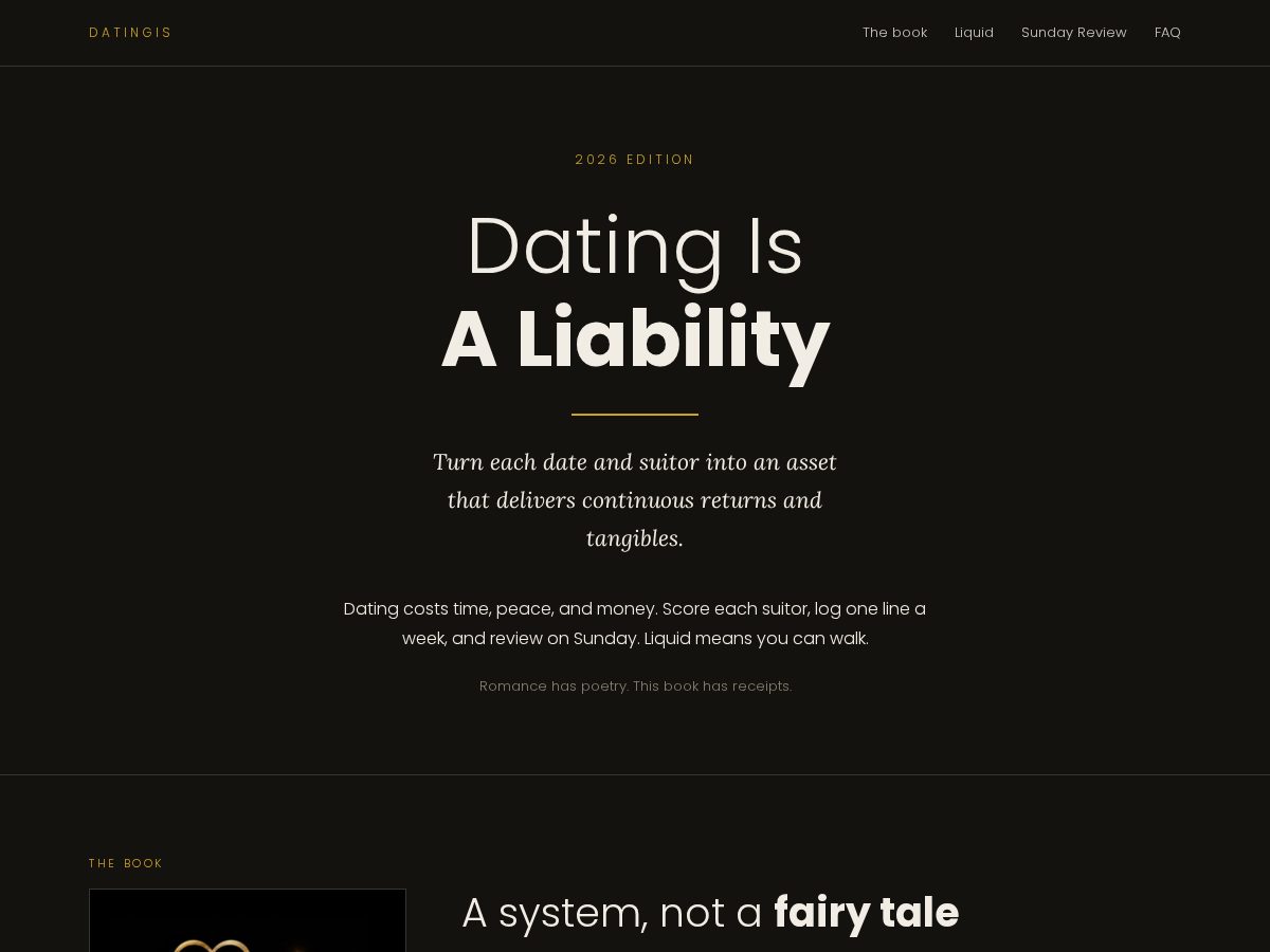 Landing-page snapshot of datingis.com