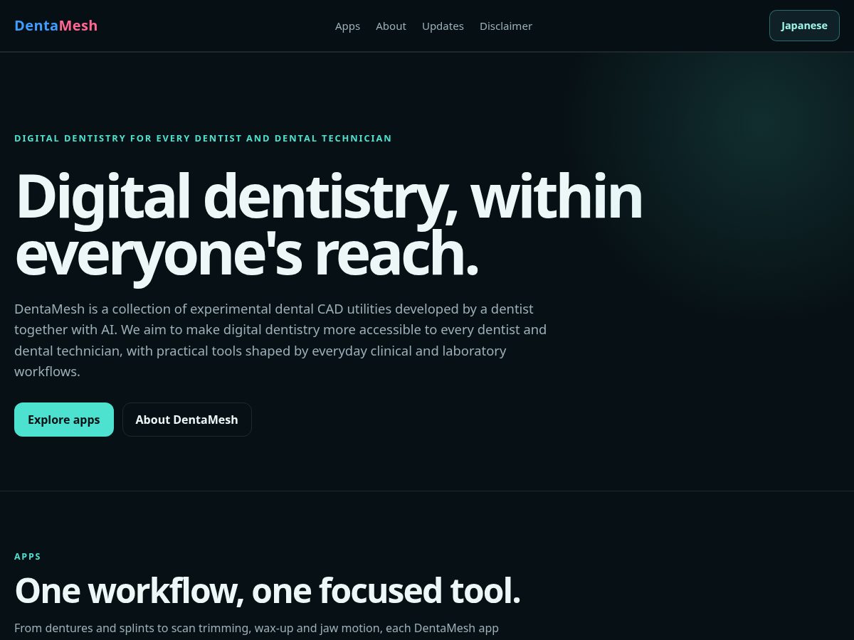 Landing-page snapshot of dentamesh.com