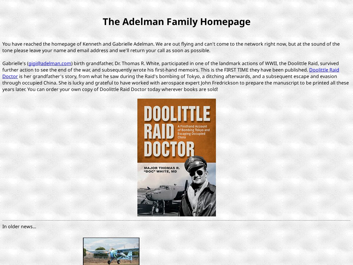 Landing-page snapshot of doolittleraiddoctor.com