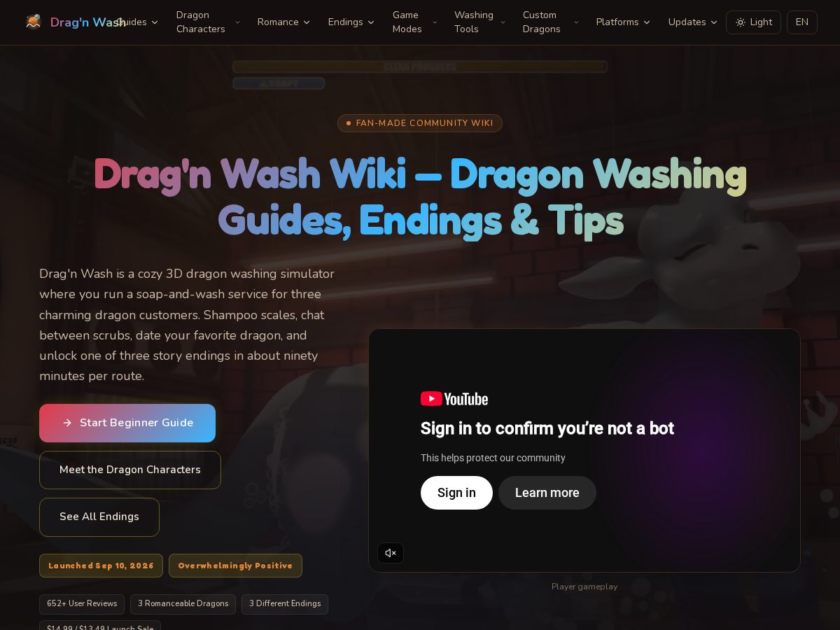 Landing-page snapshot of dragnwash.wiki