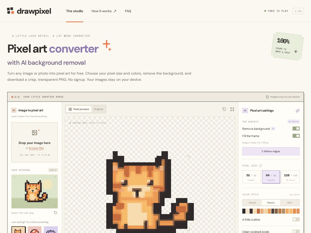 Landing-page snapshot of drawpixel.org