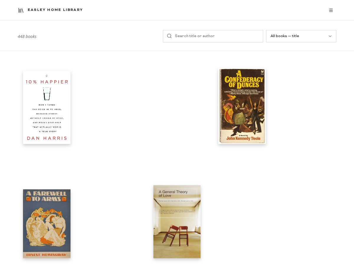 Landing-page snapshot of easleyhomelibrary.com