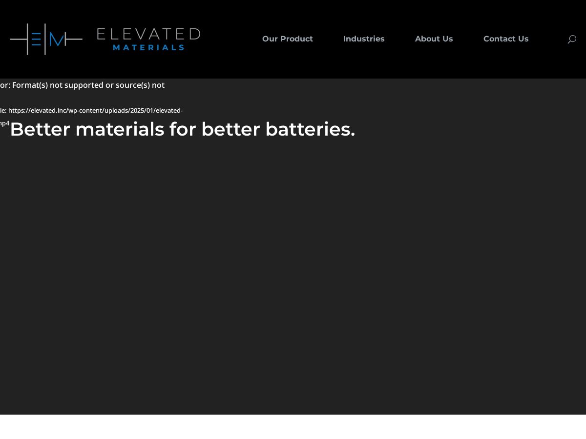 Landing-page snapshot of elevated-materials.org