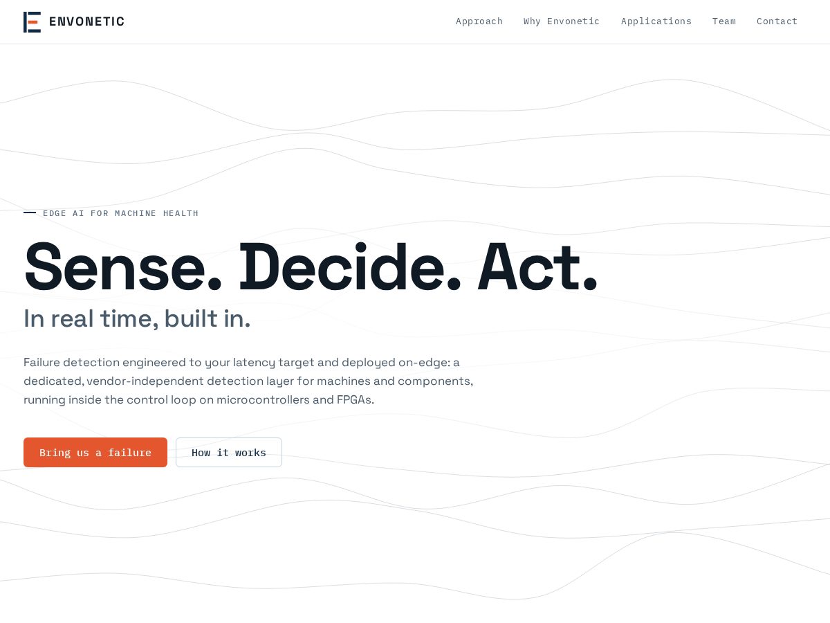 Landing-page snapshot of envonetic.com