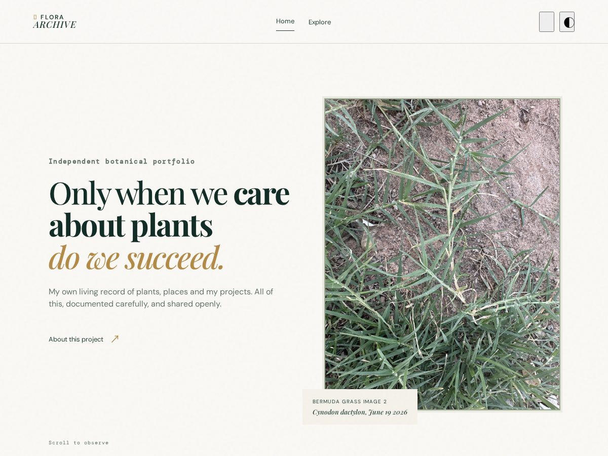 Landing-page snapshot of flora-archive.com