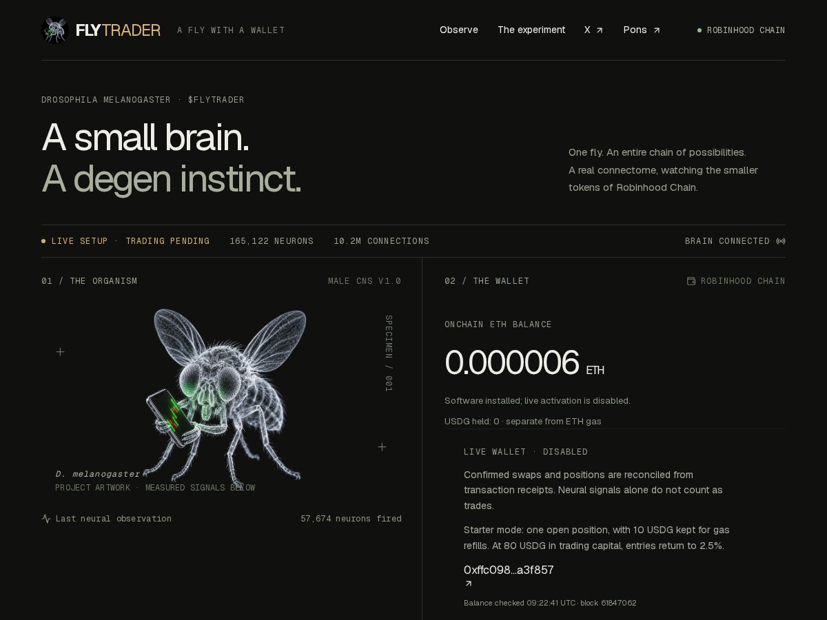 Landing-page snapshot of flytrader.fun