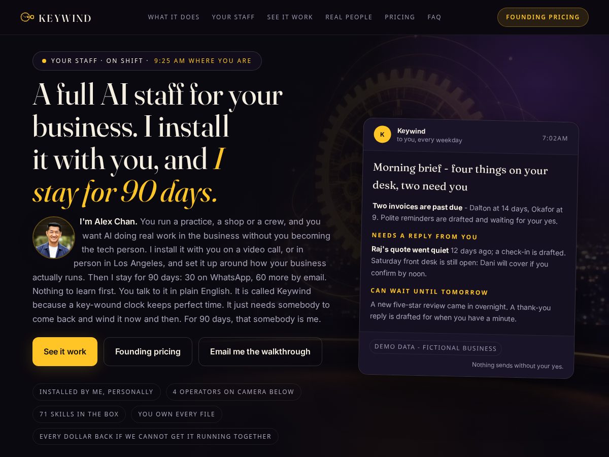 Landing-page snapshot of getkeywind.com
