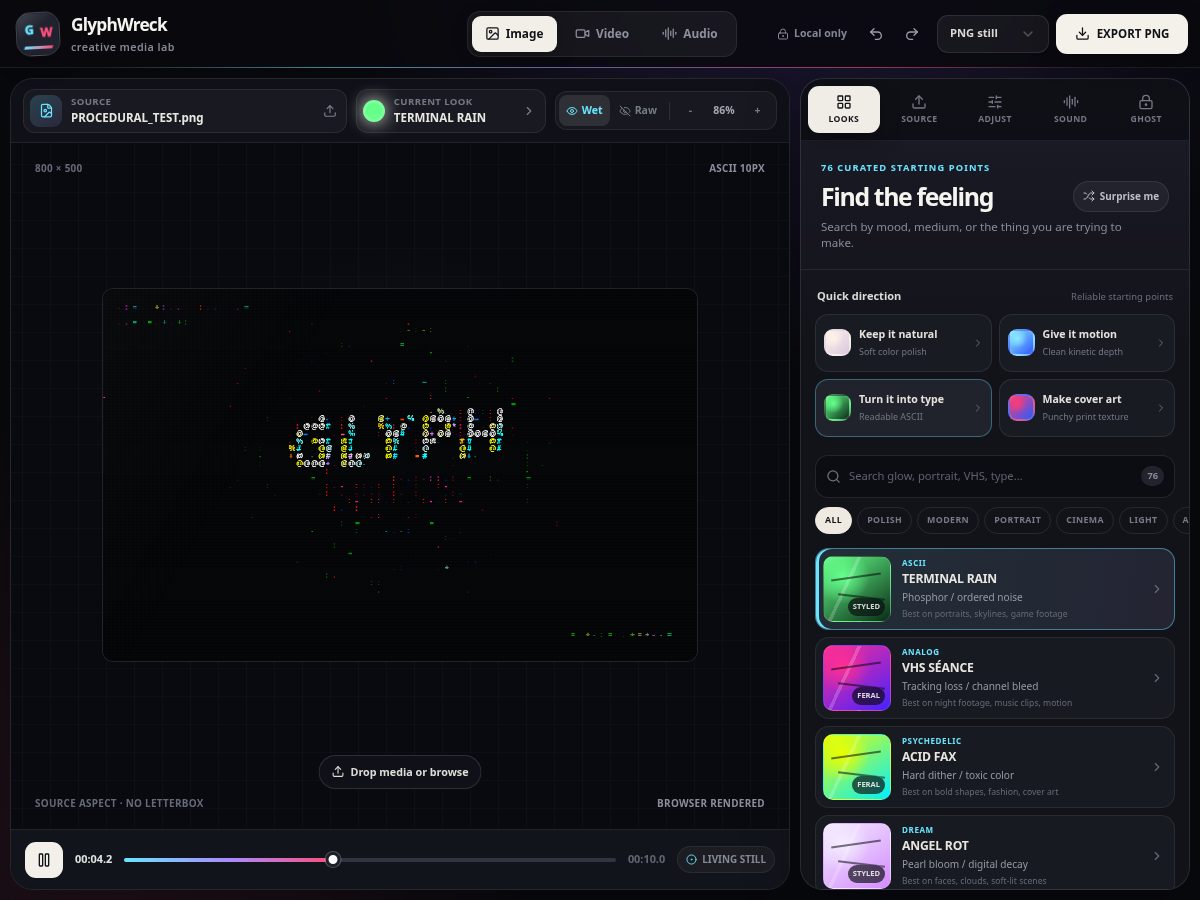 Landing-page snapshot of glyphwreck.com