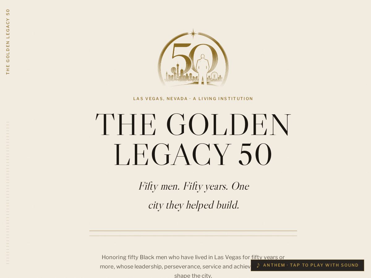 Landing-page snapshot of goldenlegacy50lv.com